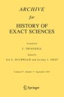 Archive For History Of Exact Sciences